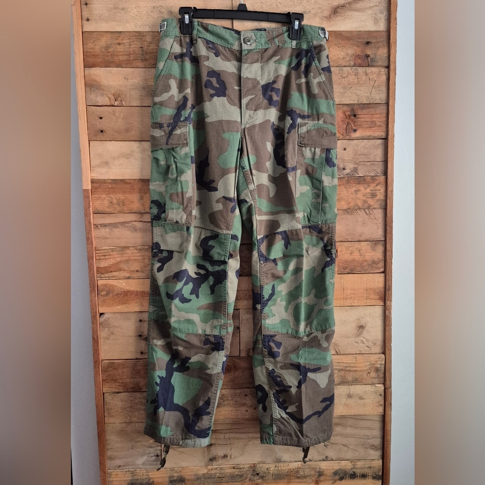 VTG US Army Combat Cargo Pants Woodland Camouflage 33x30 Military Camo Trousers